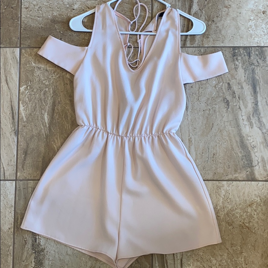 Boutique Open Shoulder Romper Open Back Boutique Open Shoulder Romper Open Back